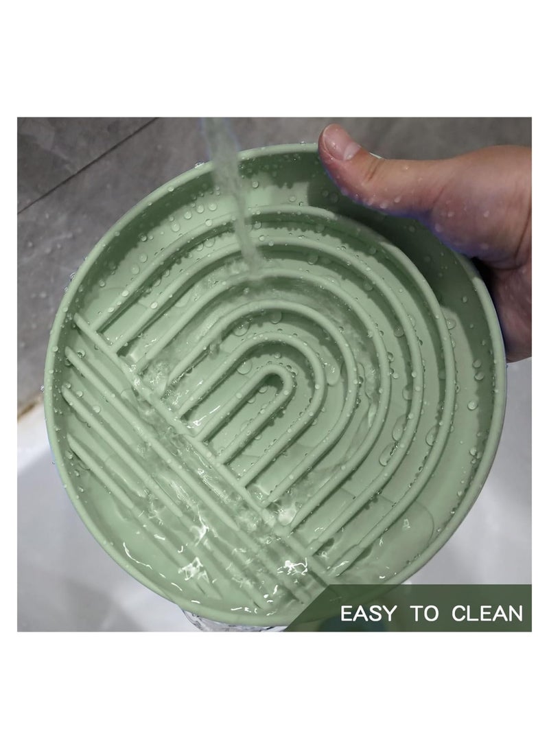 Zikra Silicone Slow Food Dog Bowls, Puzzle Pet Food Bowl Bloat Stop Anti Gulping Nonslip with Suction Cups, Slow Down Pet Eating Speed for Small Medium Dogs, Green - Image 4