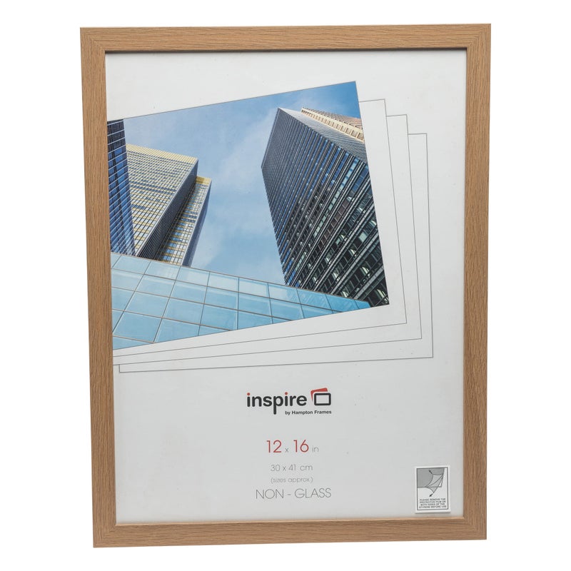 Hampton Frames SORBONNE 12x16 30x40cm Oak Effect Poster Frame Acrylic NonGlass Front Pack of 1