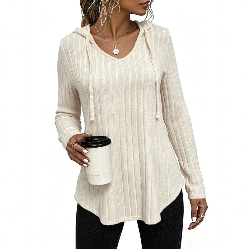 Women's Hooded Ribbed T-Shirt - Image 2