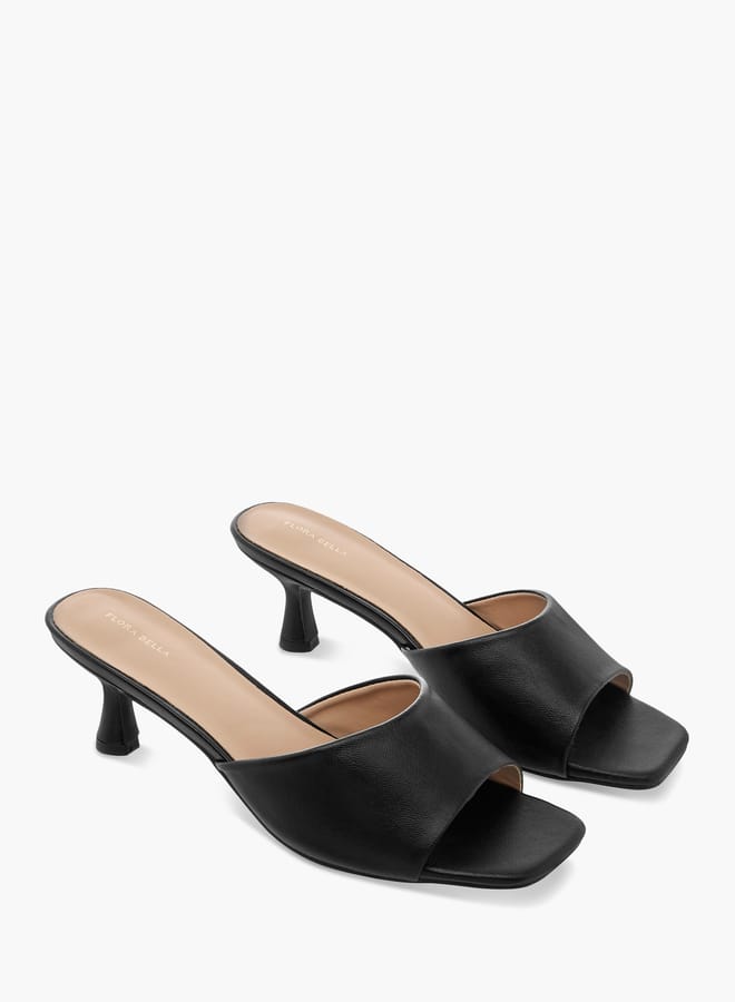 Flora Bella By Shoexpress Women Solid Slip-On Sandals with Flared Heels  - Image 1