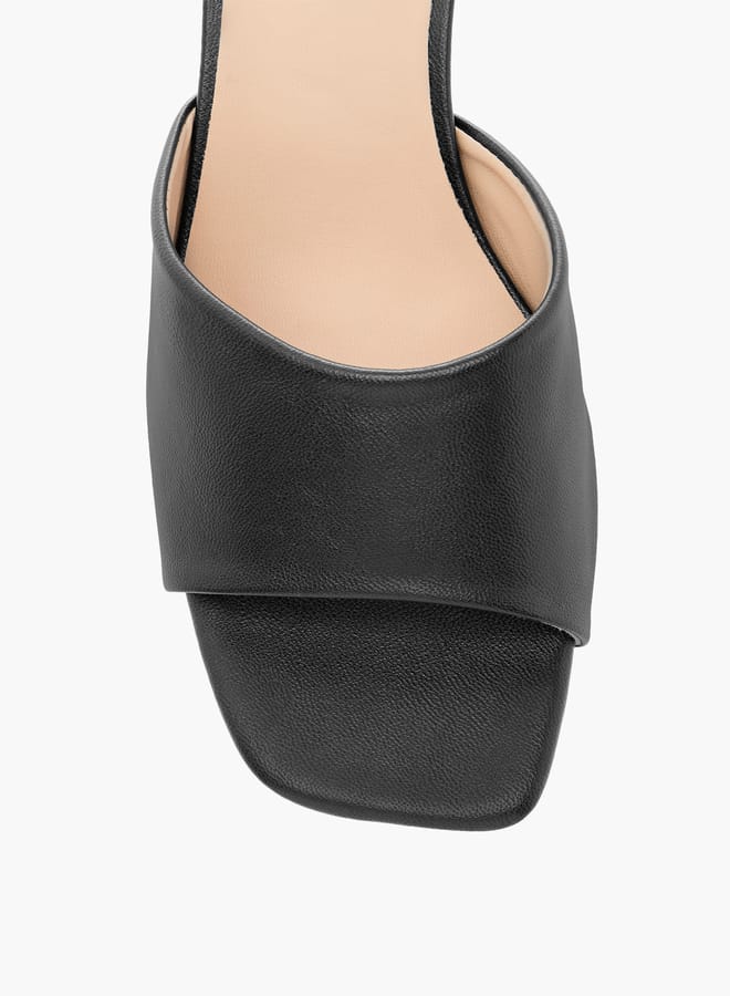 Flora Bella By Shoexpress Women Solid Slip-On Sandals with Flared Heels  - Image 4