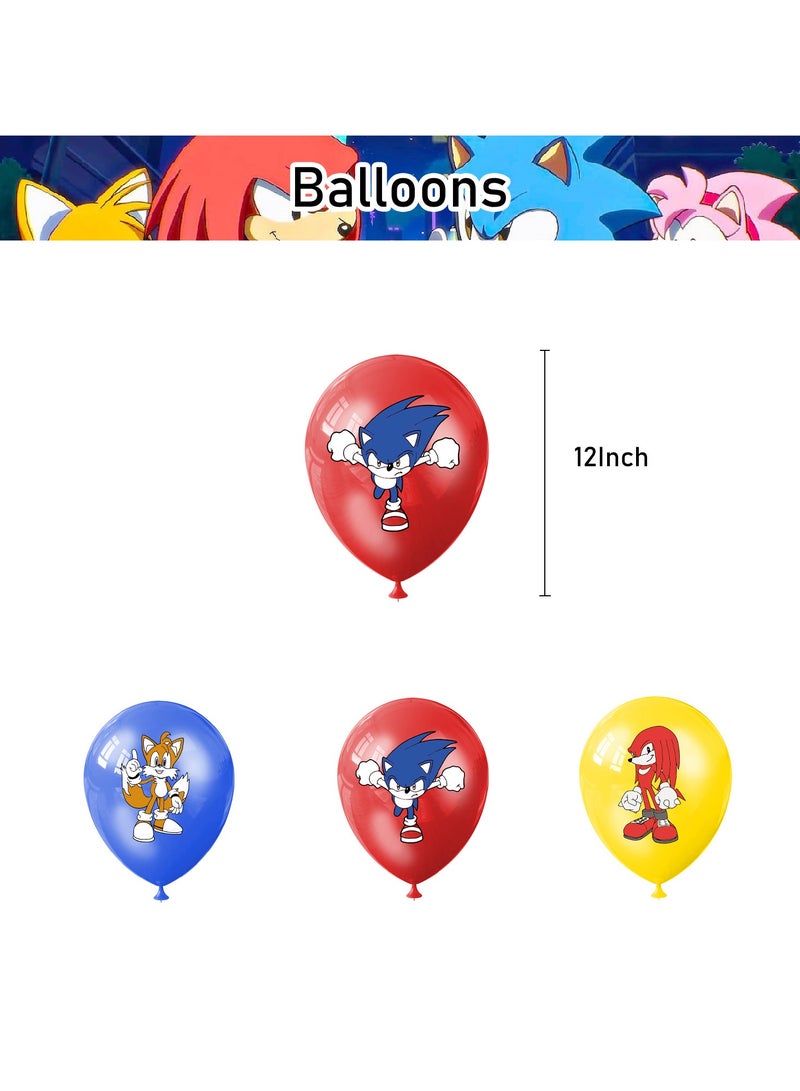 general Sonic the Hedgehog Theme Birthday Party Decoration Set Sonic Pull Flag Cake Insert Card Balloon Spiral Charm - Image 5