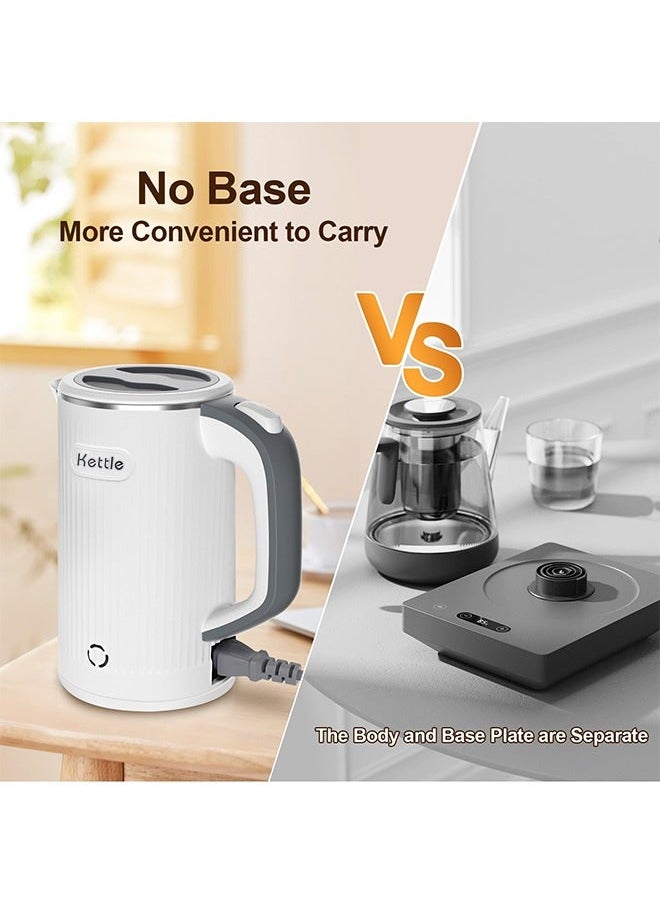 Captaintech 800ML Portable Electric Kettle with UK Plug, Stainless Steel Quick Boiling, Travel Electric Bottle, Auto Shut-Off and Dry Burning Protection  - Image 3