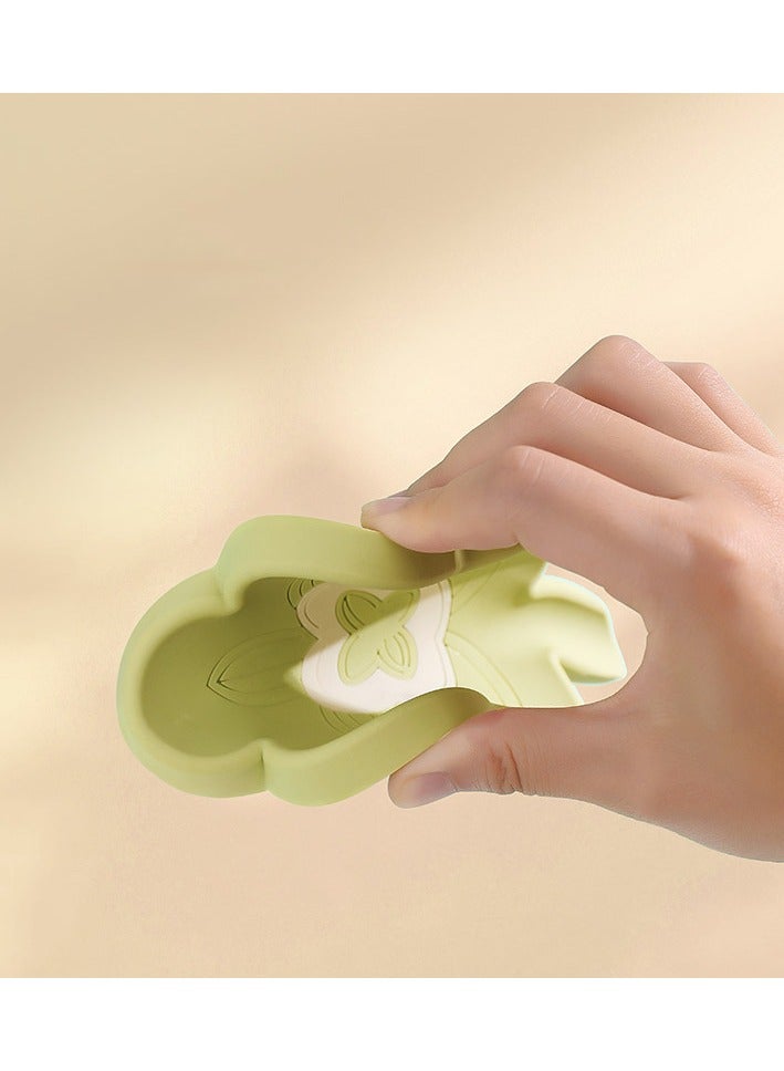 2PCS Floral Silicone Soap Dish Soap Draining Tray Dish, Draining Soap Pad Non-Slip Soap Tray Easy Cleaning Soap Box Bathroom Kitchen Organizer  - Image 5