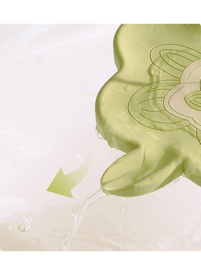 2PCS Floral Silicone Soap Dish Soap Draining Tray Dish, Draining Soap Pad Non-Slip Soap Tray Easy Cleaning Soap Box Bathroom Kitchen Organizer  - Image 4