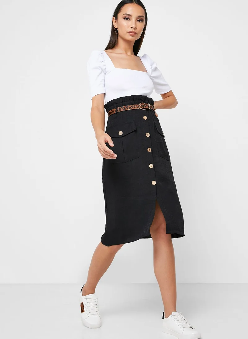 Ginger Button Down Midi Skirt
