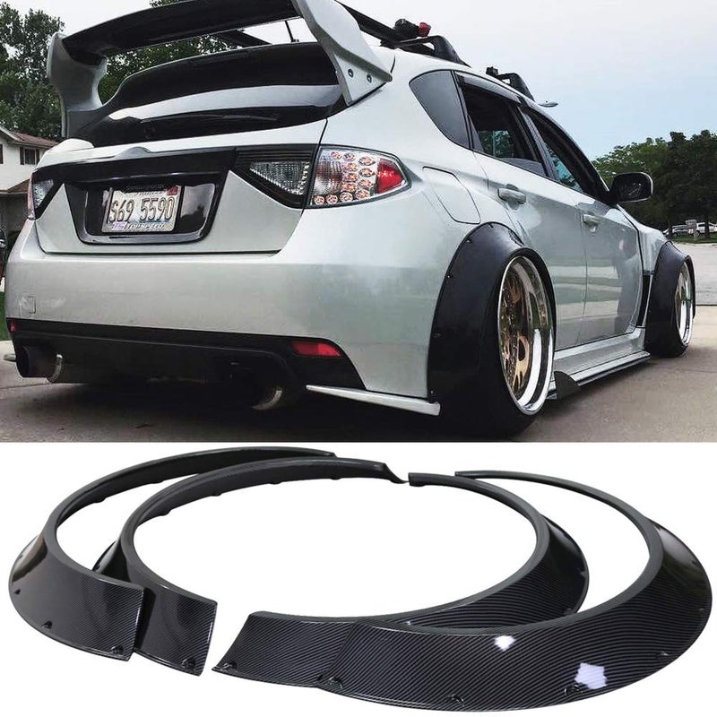 Kyostar New School 4Pcs 800mm Universal Car Fender Flares Wheel Arches Carbon Fiber Look