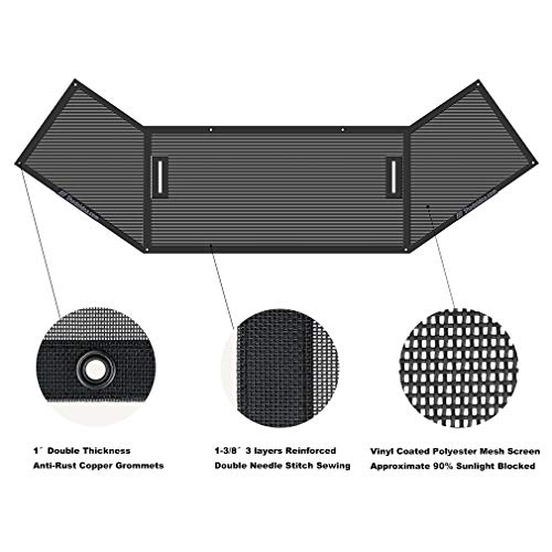 Shadeidea JK Sun Shade Top Compatible with Jeep Wrangler JKU Top Sunshade Soft Mesh Roof Cover (2007-2018)- Wind Noise UV Blocker -10 Year Warranty -4 Door -Black -Cage - Image 4