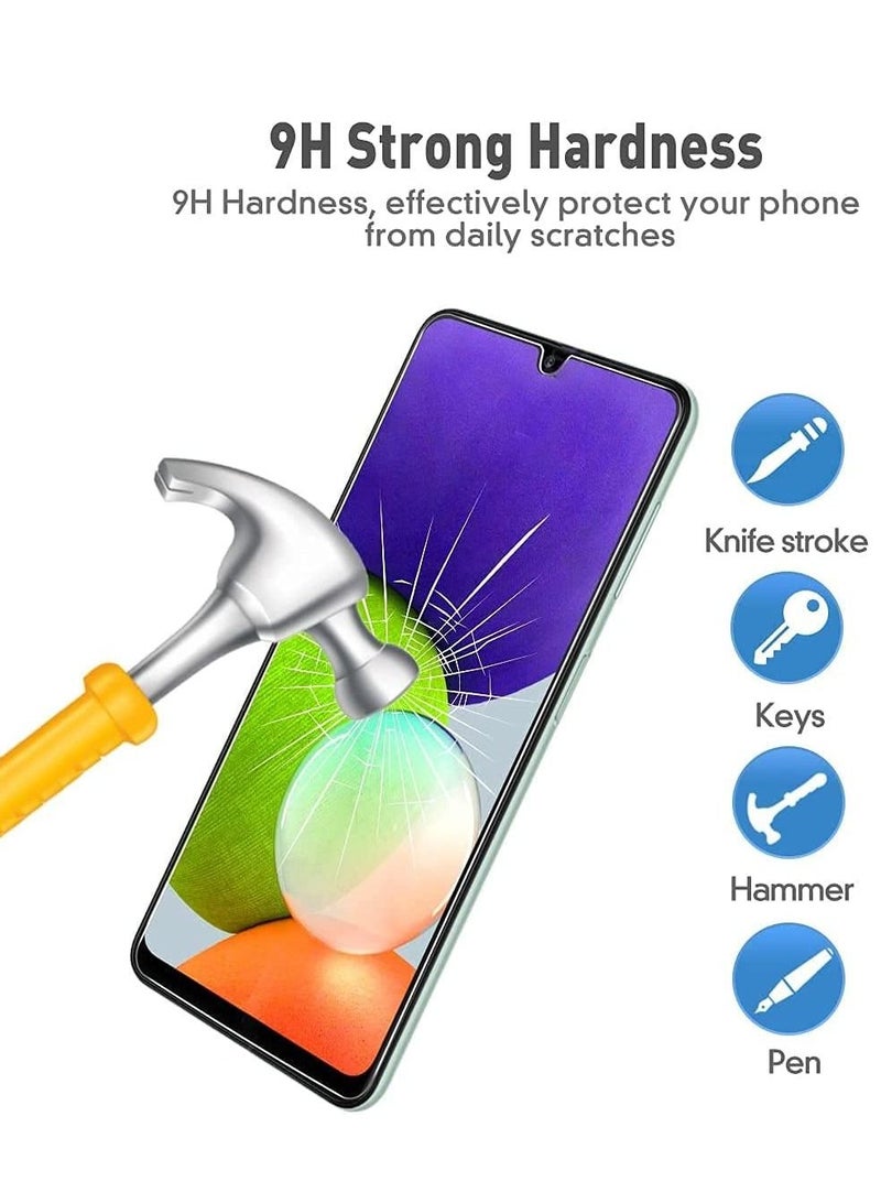DUSALA Galaxy A22 4G Shockproof Clear Transparent Case Cover (2 Pack Tempered) Glass Screen Protector, Edge to Edge Full Screen Coverage - Image 5