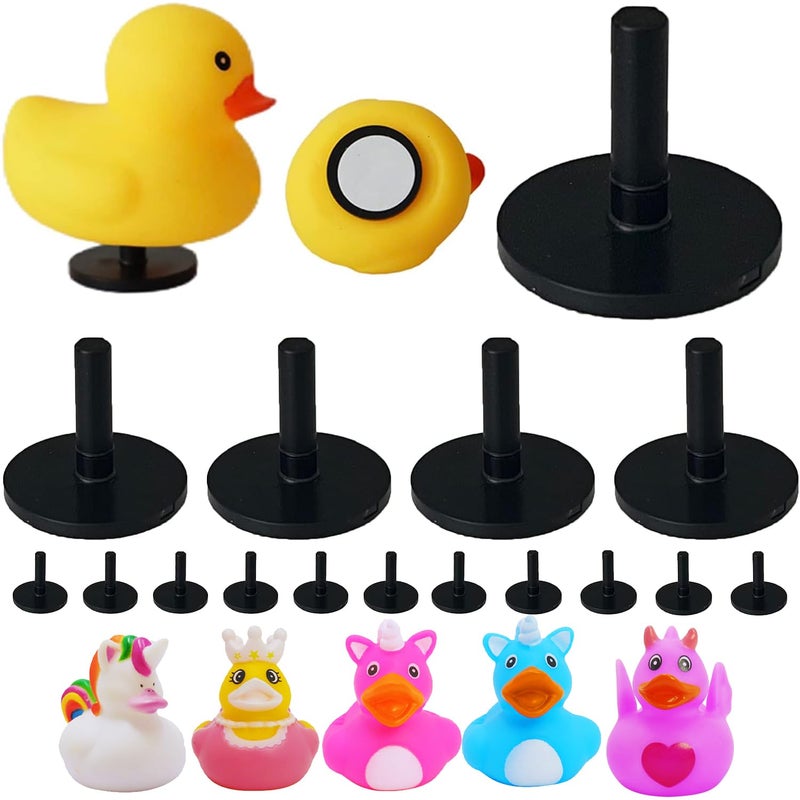 Yomwet 12 Pcs Duck Plug Set Rubber Duck Mount Holder for Car Dashboard and Display Fixing Animal Themed Self Adhesive Plastic Holder Bracket for Car Lover Gift Rubber Ducks Not Included - Image 3