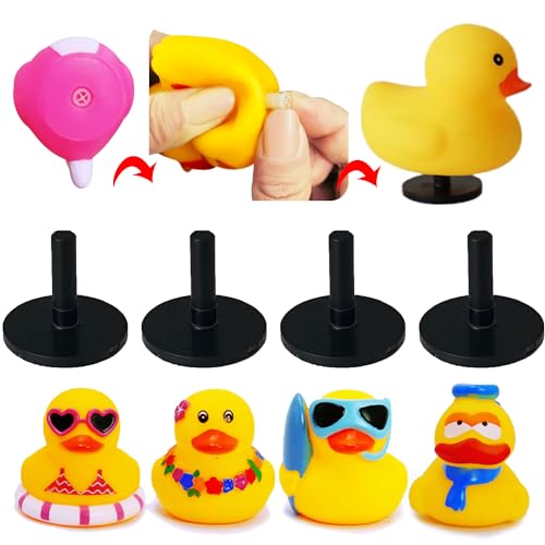 Yomwet 12 Pcs Duck Plug Set Rubber Duck Mount Holder for Car Dashboard and Display Fixing Animal Themed Self Adhesive Plastic Holder Bracket for Car Lover Gift Rubber Ducks Not Included - Image 5