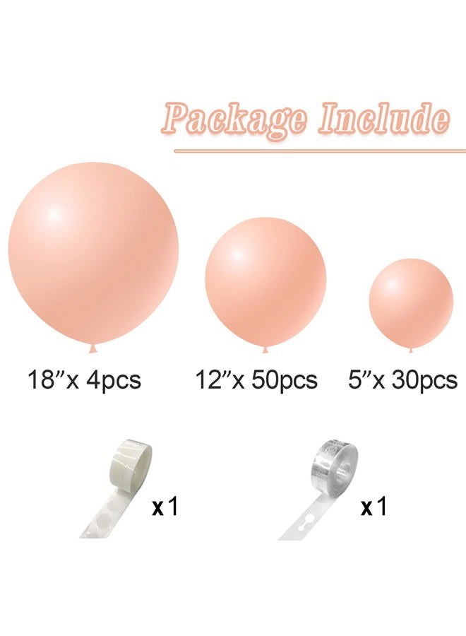 LYVEEF Pastel Orange Balloons 84 pcs Peach Balloons Garland Arch Kit 5 inch +12 inch +18 inch Pastel Orange Balloons Happy Birthday Balloons Baby Shower Decorations Wedding Balloons - Image 2
