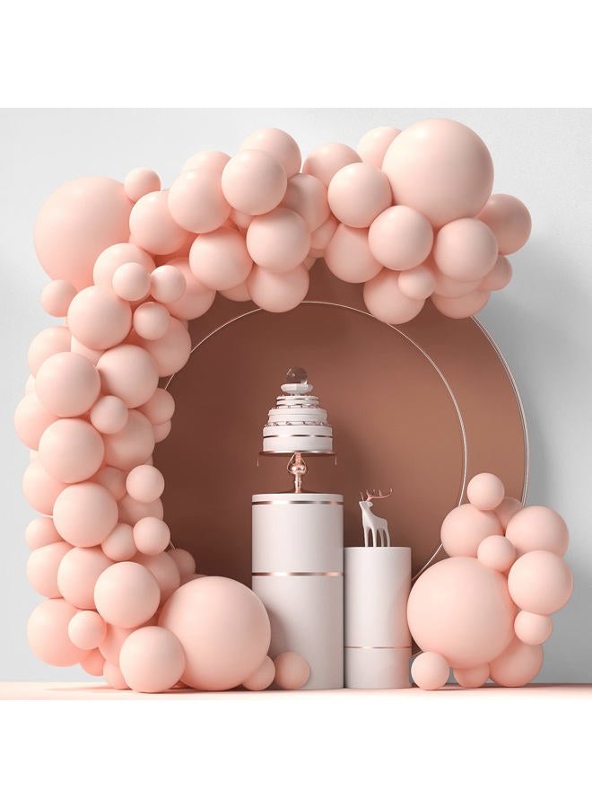 LYVEEF Pastel Orange Balloons 84 pcs Peach Balloons Garland Arch Kit 5 inch +12 inch +18 inch Pastel Orange Balloons Happy Birthday Balloons Baby Shower Decorations Wedding Balloons - Image 1