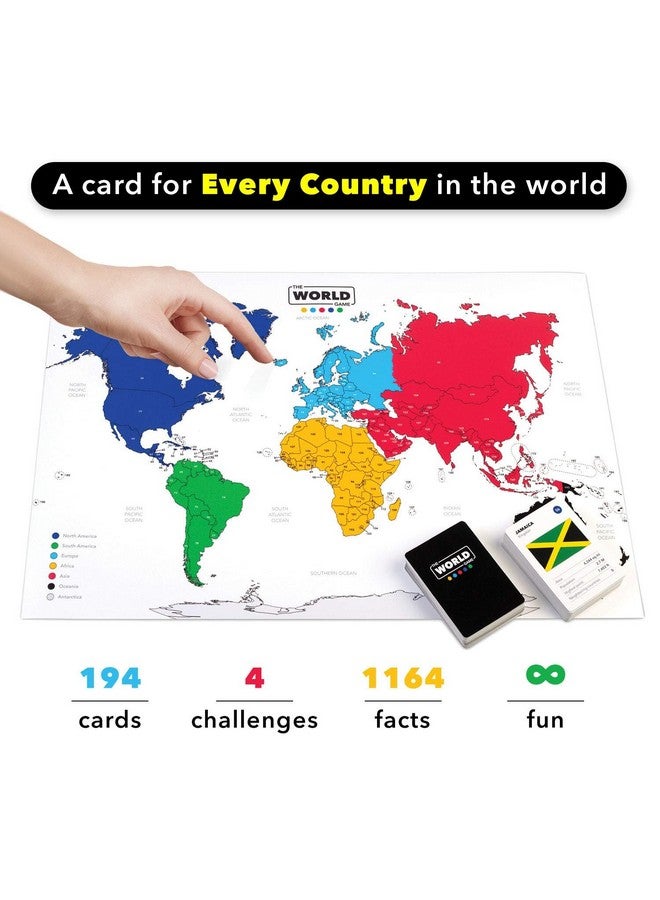 The World Game - Geography Card Game - Educational Games For Kids, Family And Adults - Cool Learning Gift Idea For Teenage Boys & Girls 8-12 With Map - Image 4