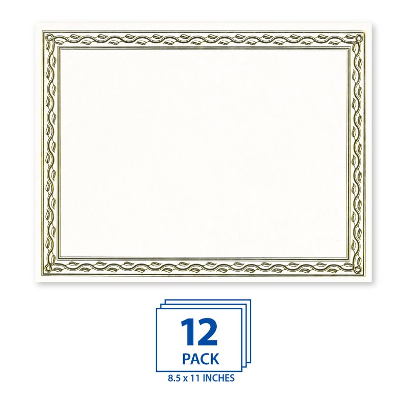 Geographics Serpentine Gold Foil Certificates â€“ 8.5" x 11", 12 per Pack â€“ Premium Inkjet & Laser Printable Parchment Paper Awards & Diplomas - Image 2
