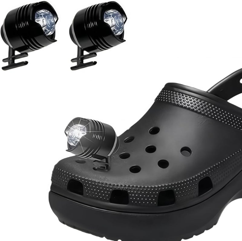LED Shoe Lights for Crocs - Waterproof Clip-on Charms with Multi-Lighting Modes, 2 Pack - Image 1