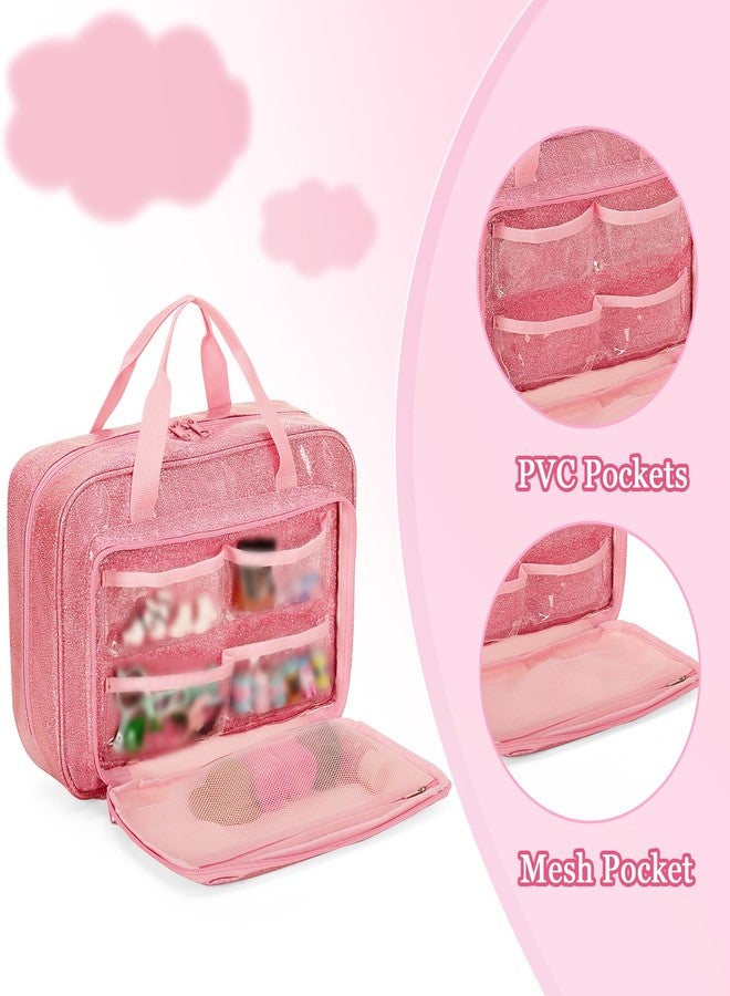 LoDrid Doll Carrying Case Compatible with Barbie Dolls 12-Inch, Storage Organizer with Handle Holds up to 6 Dolls, Multiple Pockets for Accessories, Pink, Bag Only - Image 4