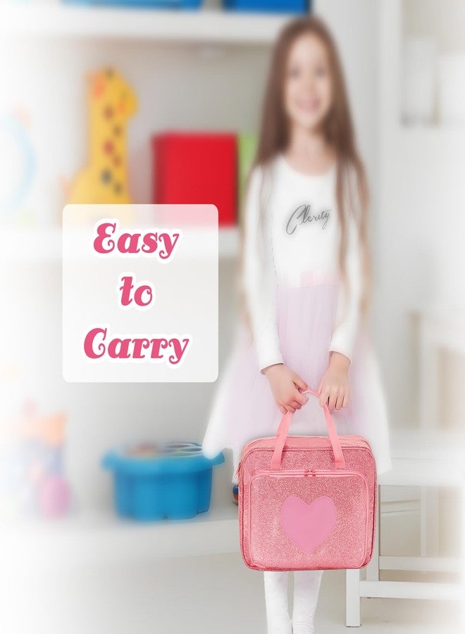 LoDrid Doll Carrying Case Compatible with Barbie Dolls 12-Inch, Storage Organizer with Handle Holds up to 6 Dolls, Multiple Pockets for Accessories, Pink, Bag Only - Image 5