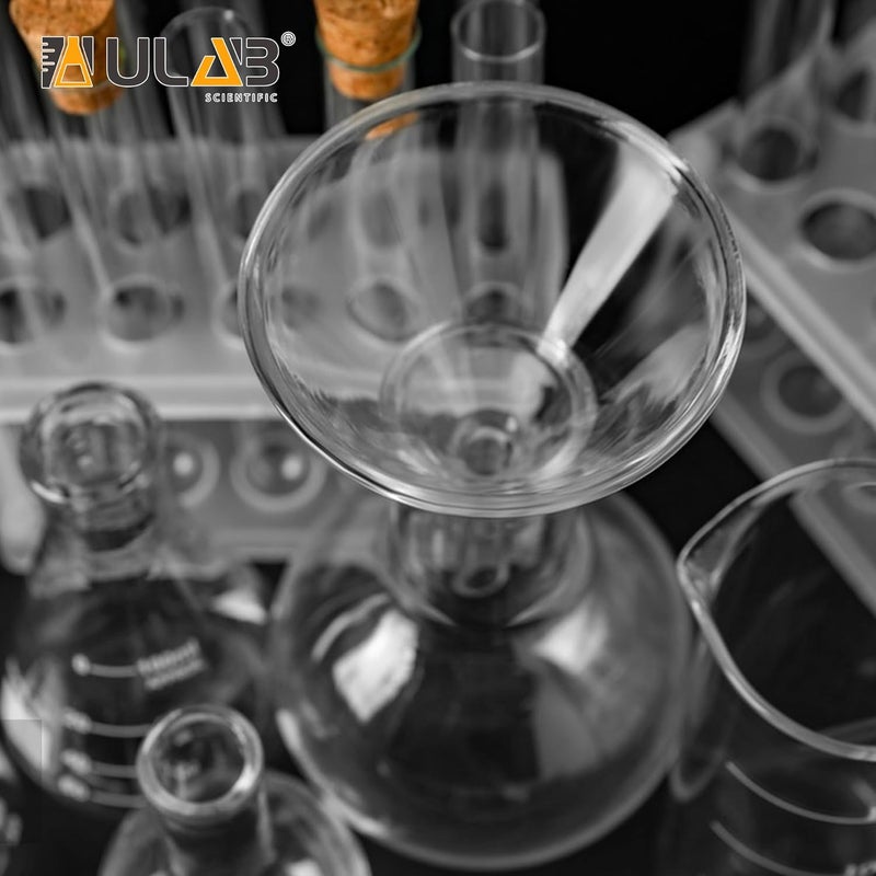 ULAB Scientific Glass Funnel 100mm, Stem Diameter 13mm, 3.3 Borosilicate Glass, Heavy Wall, Pack of 1, UGF1002 - Image 5