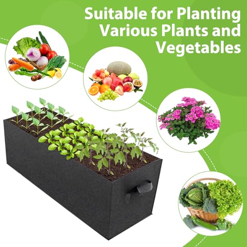 RGJ 3 Pack Fabric Raised Garden Bed, 22 Gallon 3x1x1 FT Garden Growing Bags with Handle, 3 Grids Breathable Garden Grow Bed Bag Grow Planter Bags Plant Bed for Planting Vegetables, Flowers and Herbs - Image 4