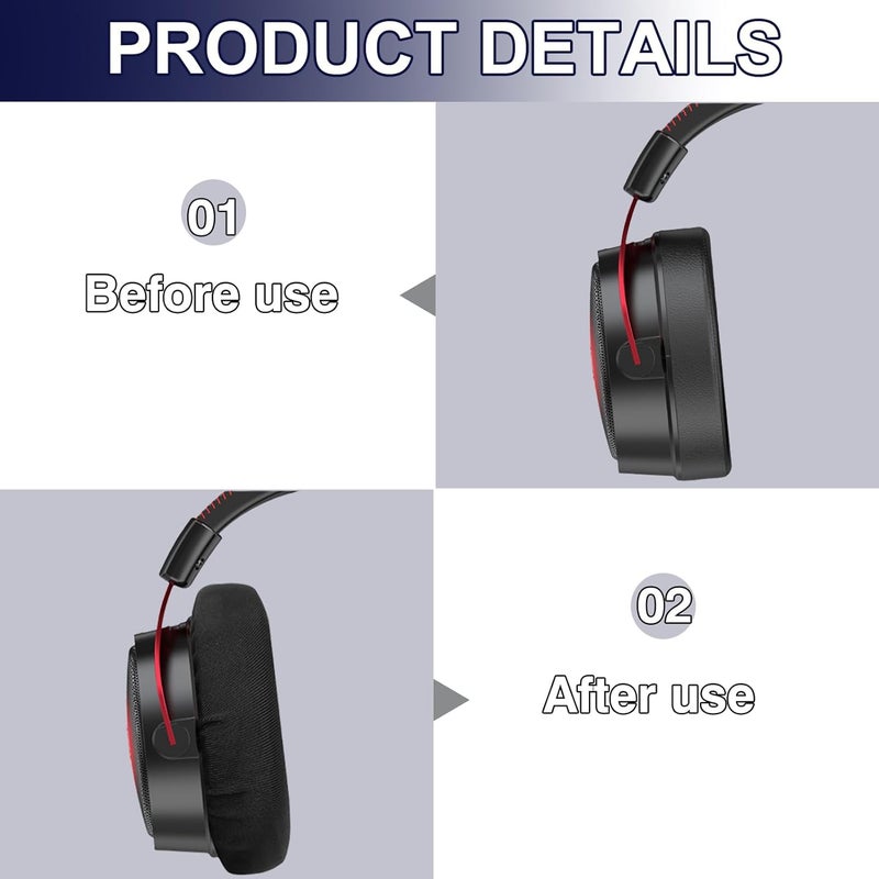 Clydewy 2 Pairs(4 Pcs) Headphone Ear Covers Replacement Headset Ear Covers Dust Sweat Proof Reusable Headphone Sleeves Washable Stretchable Fits 2.36"-3.35" Headsets (6-8.5 Cm) - Image 4