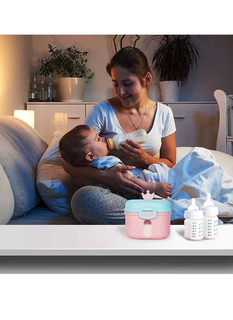 Baby Formula Dispenser Portable Milk Powder Container Travel Candy Fruit Snack Storage with Scoop