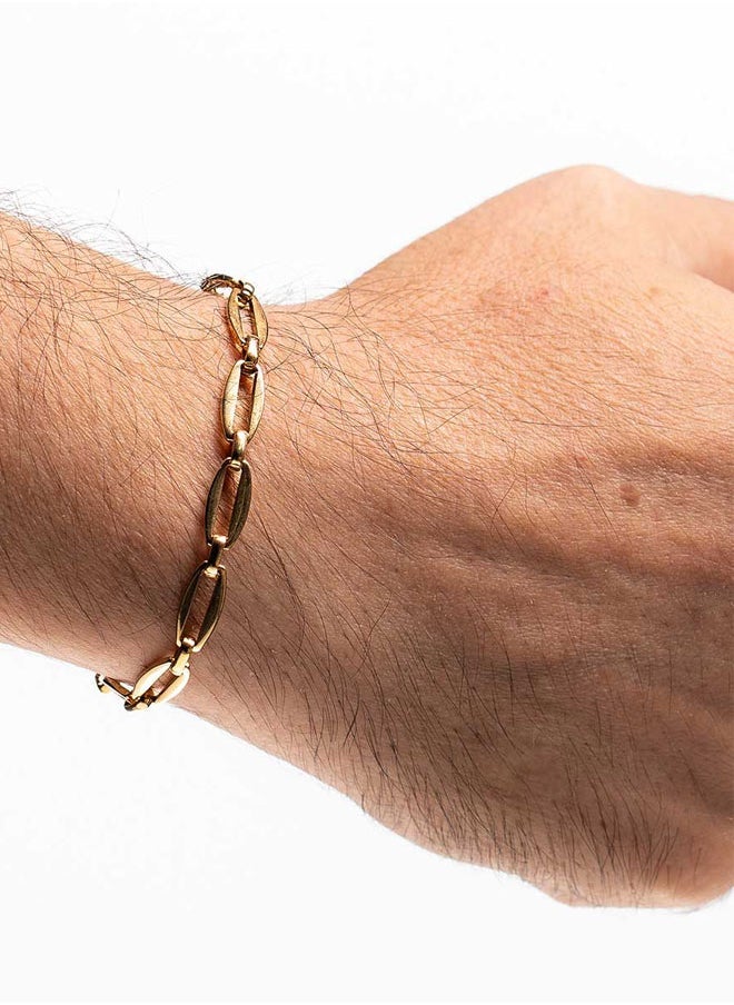 CHRYSOSTOMOS - Handmade Beaded Bracelet for Men with Gold Steel Chain - Image 1