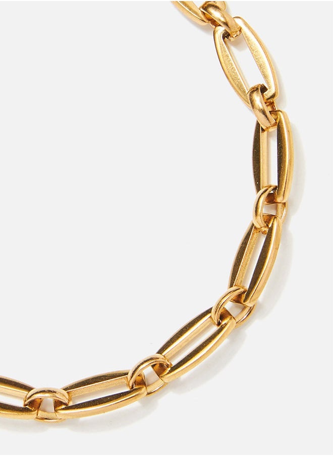 CHRYSOSTOMOS - Handmade Beaded Bracelet for Men with Gold Steel Chain - Image 1