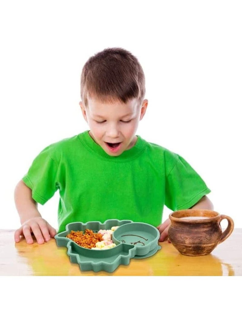 Y&D - Baby Plate Silicone Suction Toddler Plates, Divided Dishes for Kids, Self Feeding, BPA Free, Microwave Dishwasher Safe Plates with Cups Fits Most Highchair Trays - Image 1