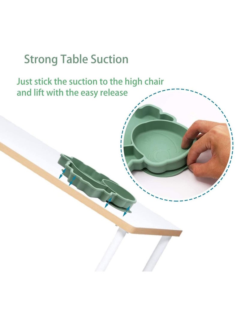 Y&D - Baby Plate Silicone Suction Toddler Plates, Divided Dishes for Kids, Self Feeding, BPA Free, Microwave Dishwasher Safe Plates with Cups Fits Most Highchair Trays - Image 1