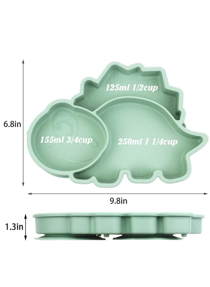 Y&D - Baby Plate Silicone Suction Toddler Plates, Divided Dishes for Kids, Self Feeding, BPA Free, Microwave Dishwasher Safe Plates with Cups Fits Most Highchair Trays - Image 1