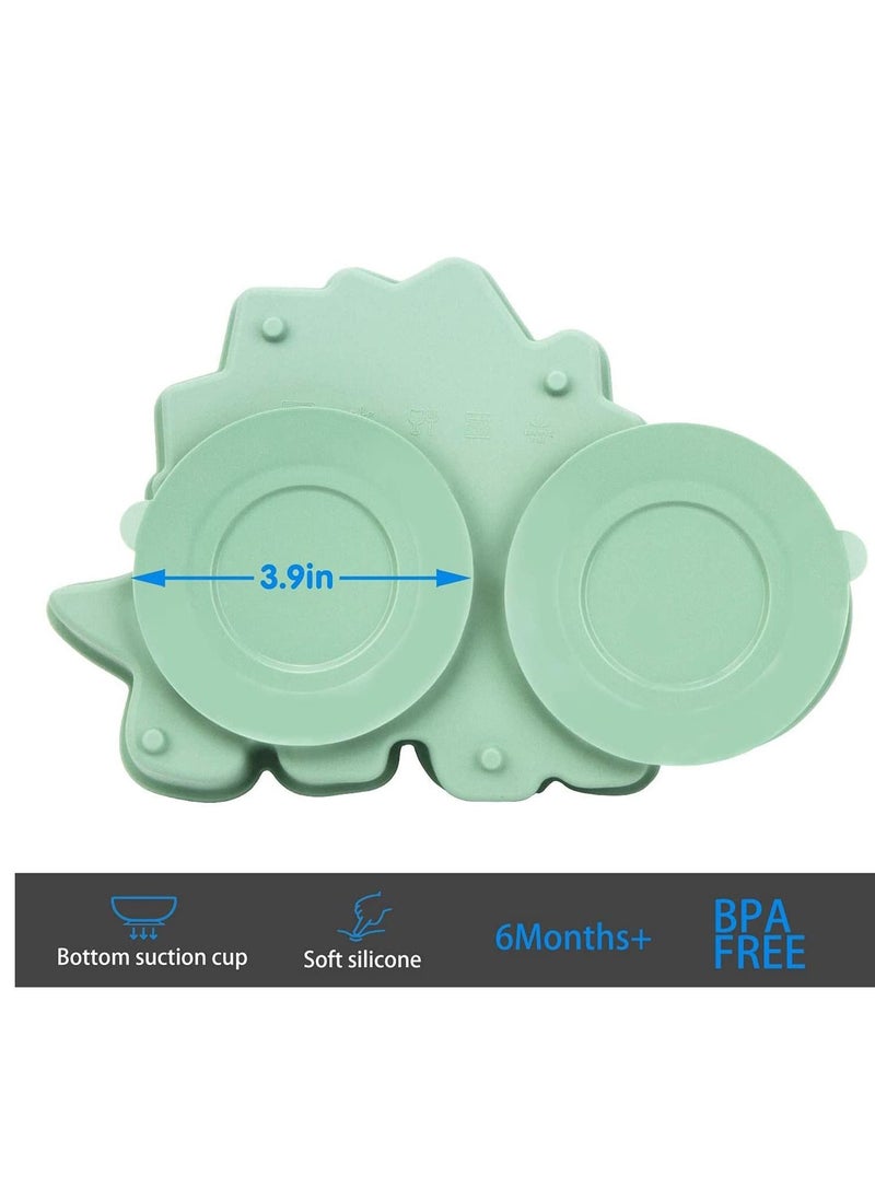 Y&D - Baby Plate Silicone Suction Toddler Plates, Divided Dishes for Kids, Self Feeding, BPA Free, Microwave Dishwasher Safe Plates with Cups Fits Most Highchair Trays - Image 1