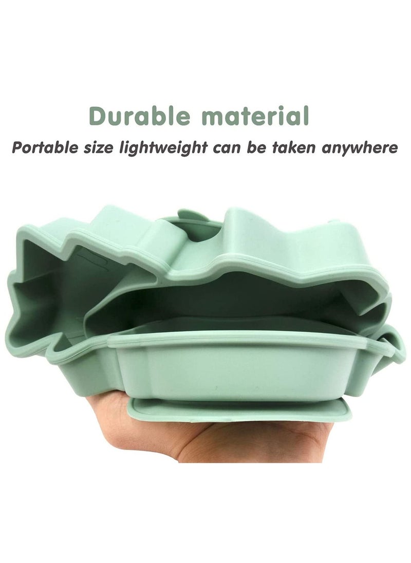 Y&D - Baby Plate Silicone Suction Toddler Plates, Divided Dishes for Kids, Self Feeding, BPA Free, Microwave Dishwasher Safe Plates with Cups Fits Most Highchair Trays - Image 1