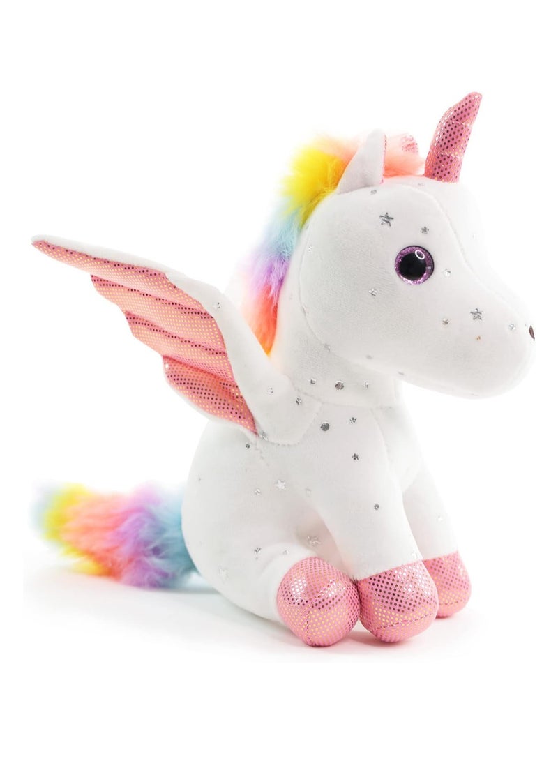 Raxoom Unicorn Stuffed Animal - Cute Plush Toy Gift for 3-8 Years Old Girls, Soft Birthday Present for Baby, Toddler, Kids, Decor (White) - Image 1