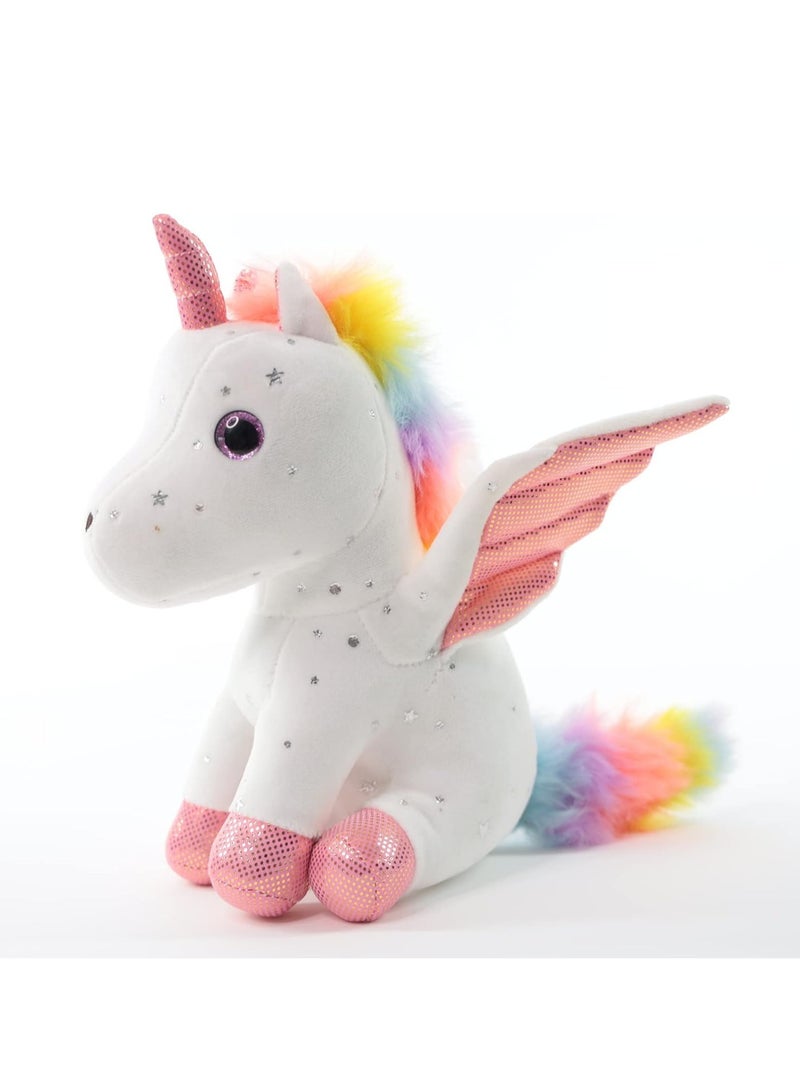 Raxoom Unicorn Stuffed Animal - Cute Plush Toy Gift for 3-8 Years Old Girls, Soft Birthday Present for Baby, Toddler, Kids, Decor (White) - Image 2