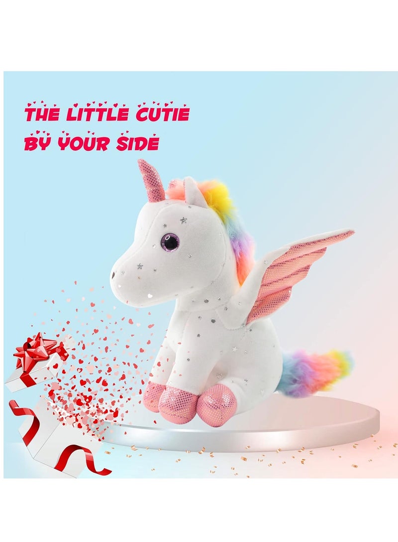 Raxoom Unicorn Stuffed Animal - Cute Plush Toy Gift for 3-8 Years Old Girls, Soft Birthday Present for Baby, Toddler, Kids, Decor (White) - Image 4