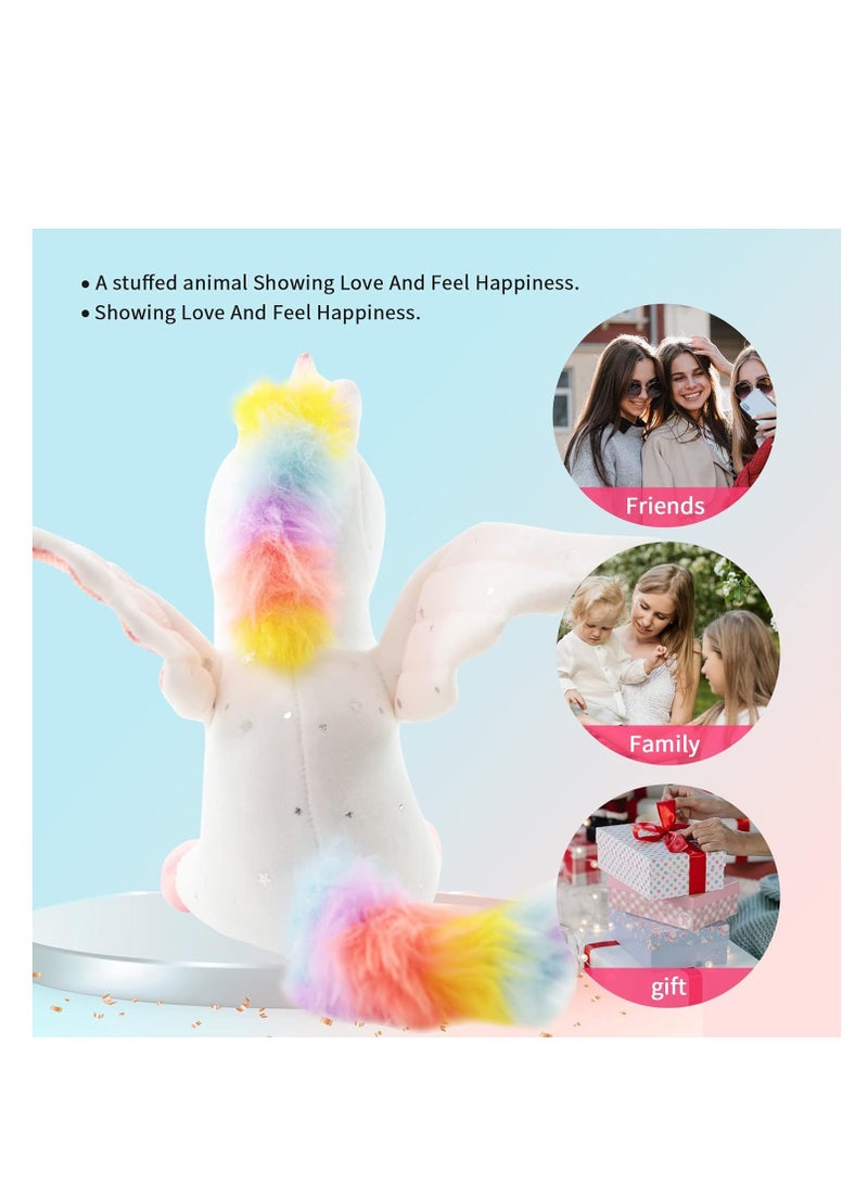 Raxoom Unicorn Stuffed Animal - Cute Plush Toy Gift for 3-8 Years Old Girls, Soft Birthday Present for Baby, Toddler, Kids, Decor (White) - Image 5