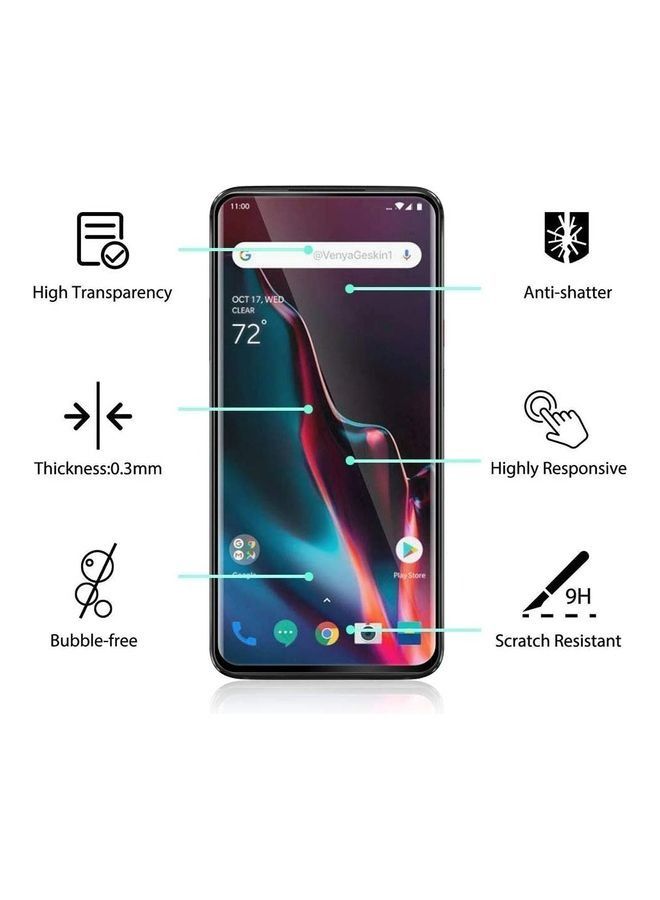 shAyzee Tempered Glass Screen Protector For OnePlus 7 Pro Clear/Black - Image 2