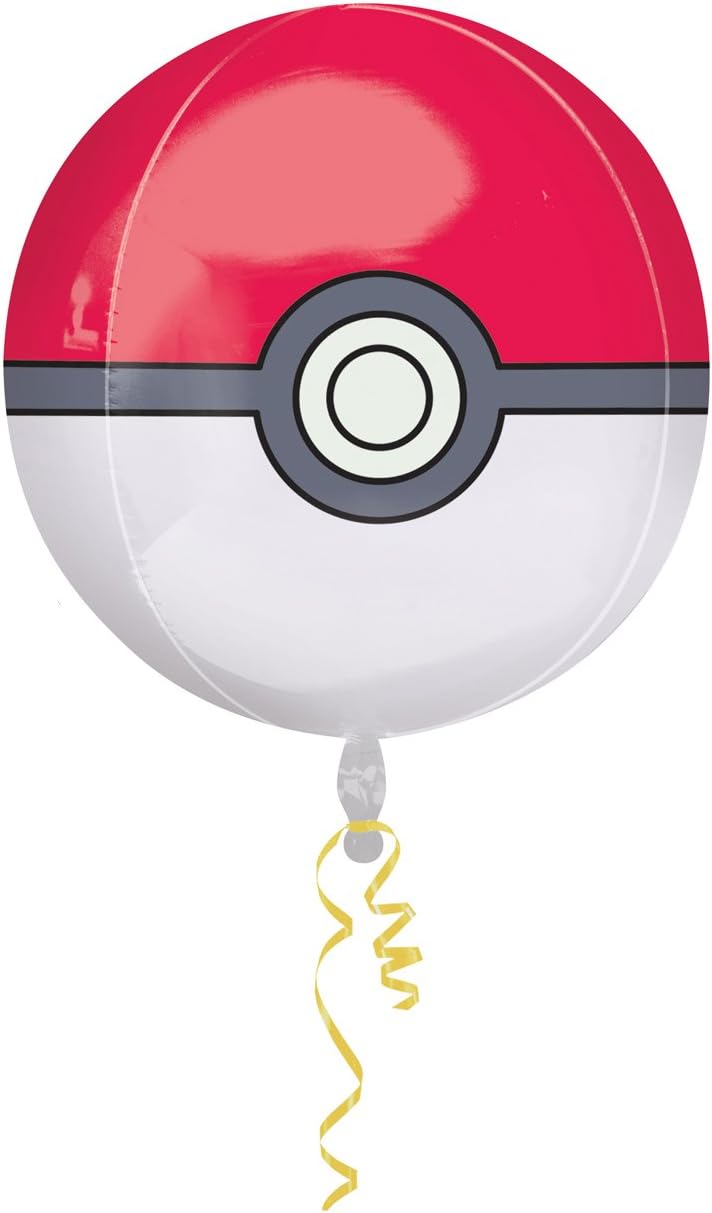 Amscan Pokémon Ball Foil Balloon Party Decoration - 15-Inch - Image 1