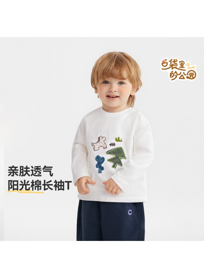 Versatile Solid Color] Boys' T-shirt Long Sleeve Spring/autumn Style Baby Top Children's 2025 Inner Wear Girls - Image 2