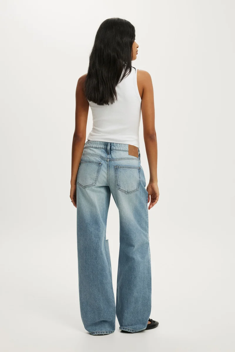 كوتون اون Low Rise Straight Jean