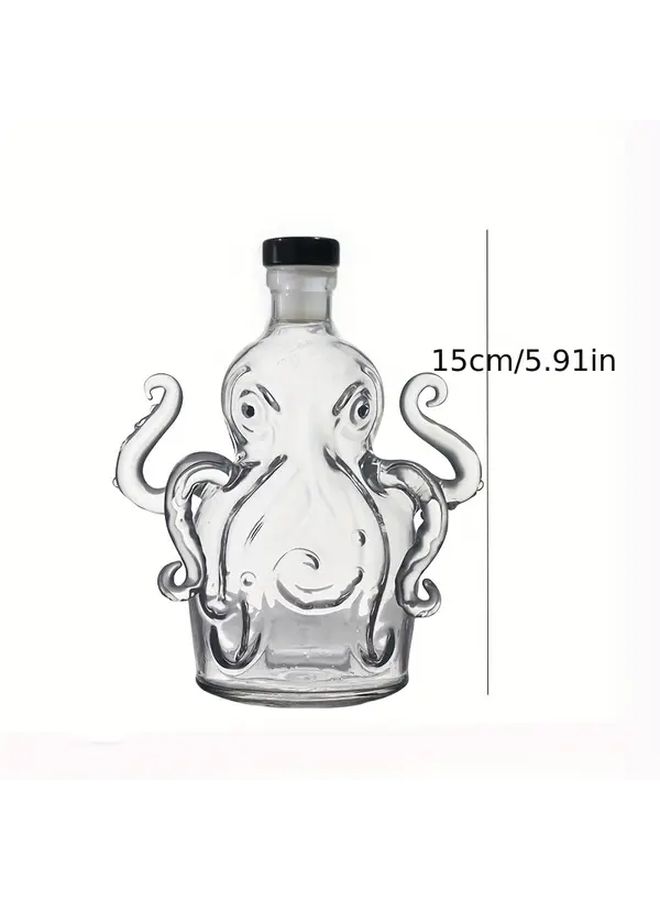 Octopus Shaped Decanter 10.14oz Mini Whiskey Bottle With Reusable Glass Cup 1pc - Image 2