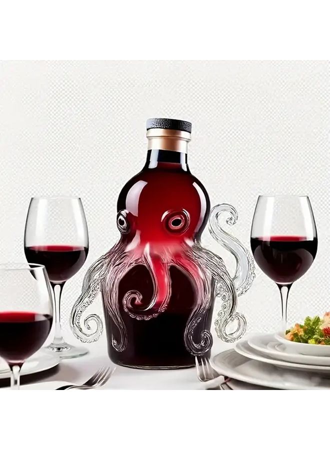 Octopus Shaped Decanter 10.14oz Mini Whiskey Bottle With Reusable Glass Cup 1pc - Image 5