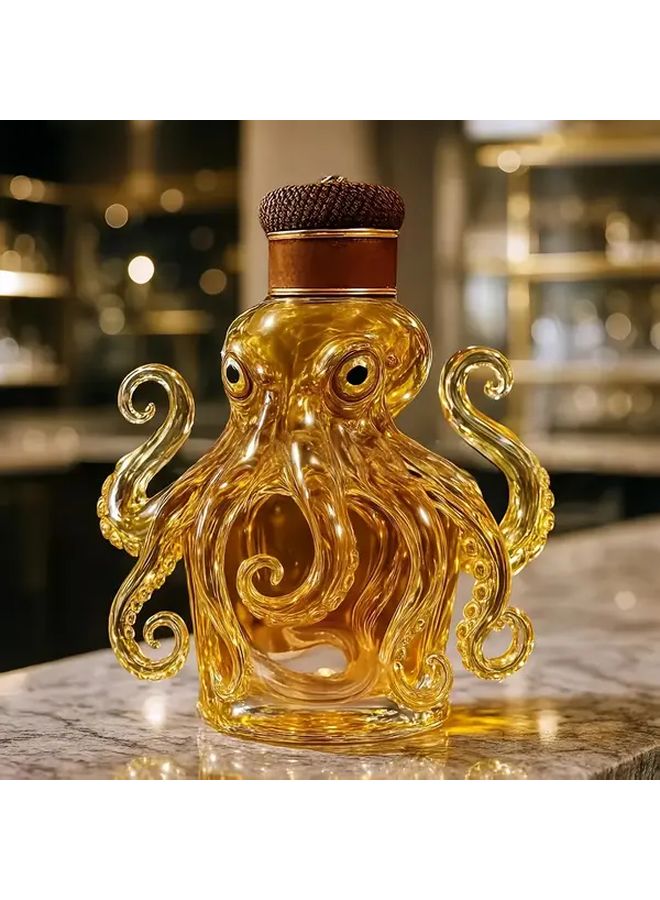 Octopus Shaped Decanter 10.14oz Mini Whiskey Bottle With Reusable Glass Cup 1pc - Image 3