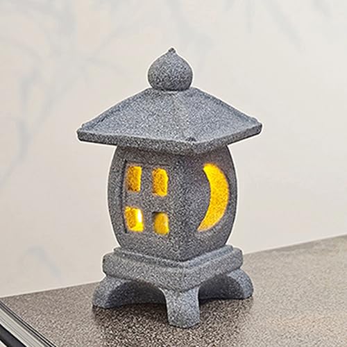 Daisylily Japanese Pagoda LED Lamp Statue Figurine LED Lantern Pagoda Statue Figurines for Home Table Decor Style B - Image 1