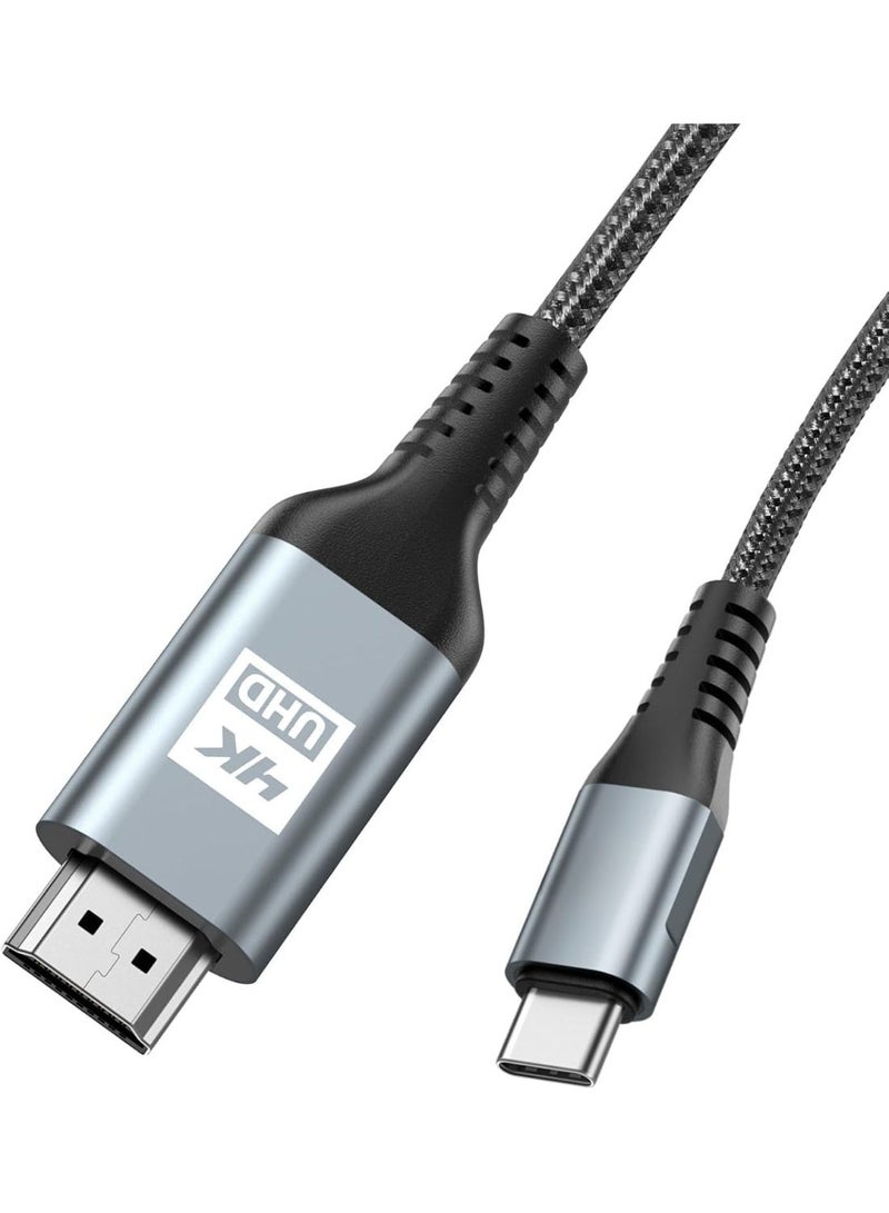 كابل محول USB-C إلى HDMI – بطول 0.5 متر – يدعم دقة 4K – تصميم مضفر متين – متوافق مع اللابتوبات والهواتف والأجهزة اللوحية - Image 1