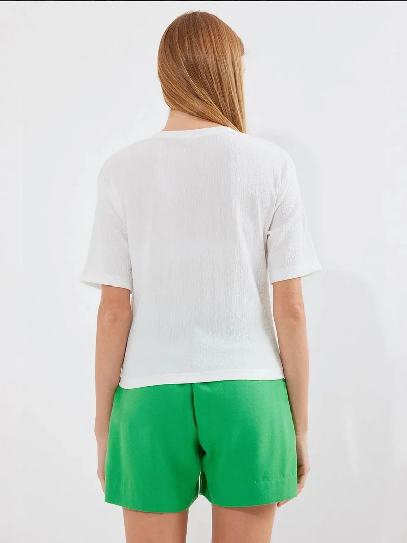 Big Dart White BDART Printed Crew Neck T-Shirt for Women | Best Price UAE