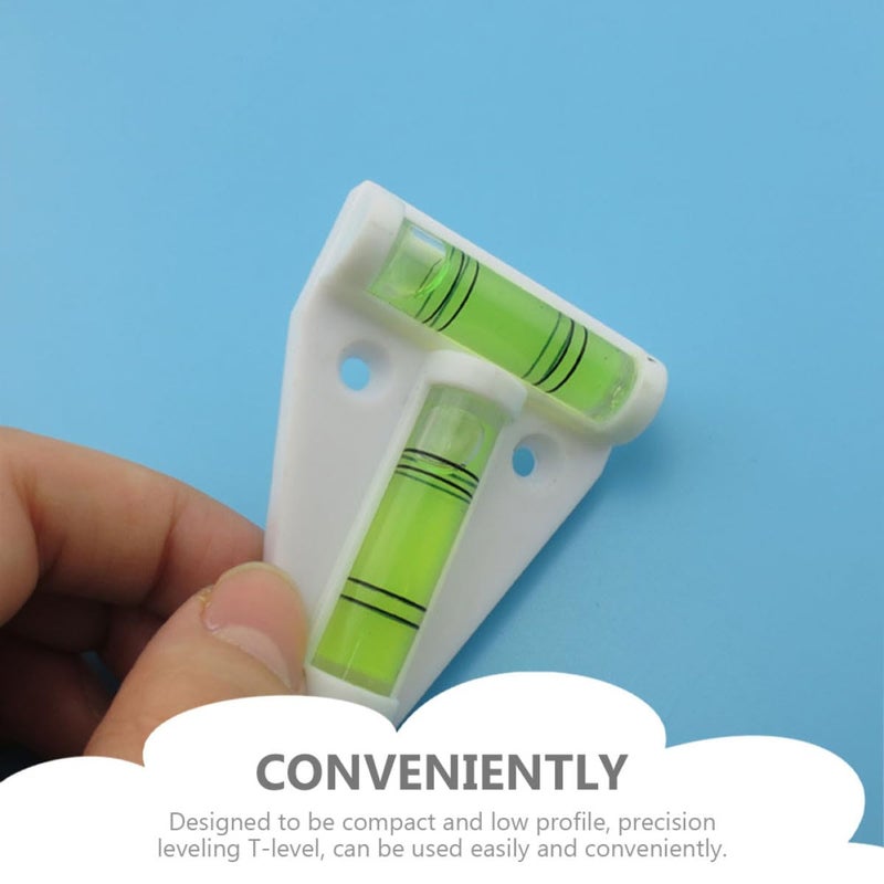 Mini T Type Magnetic Bubble Level Portable Horizontal Spirit Level White Triangle Tool - Image 4