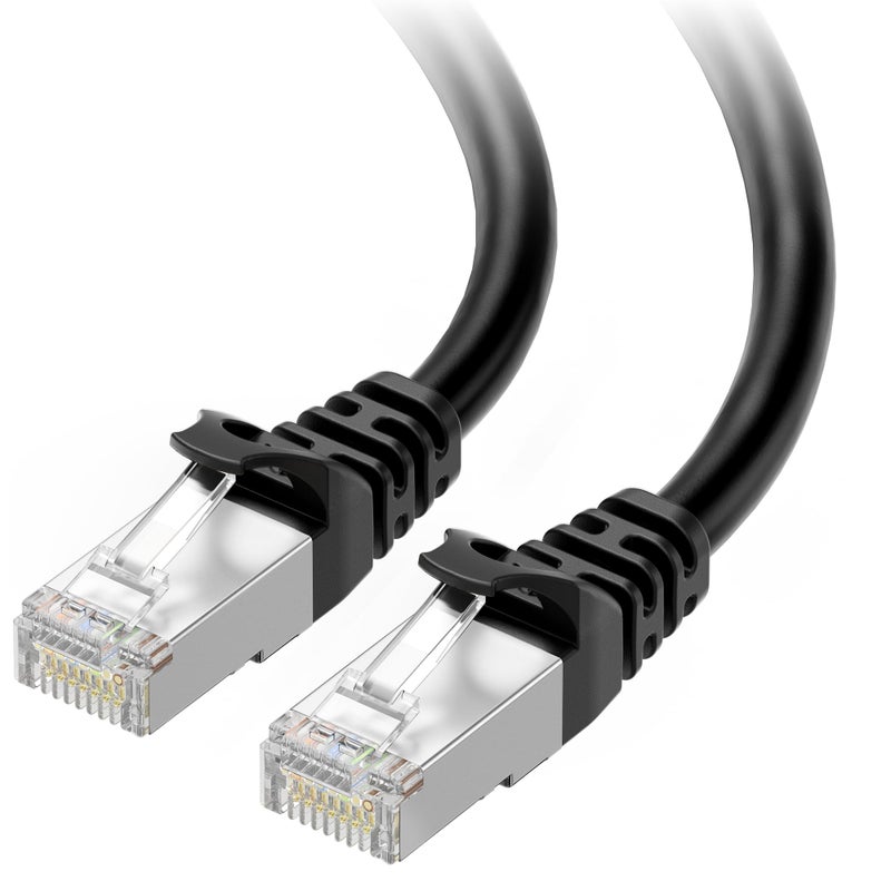 Cable Matters 10Gbps Snagless Short Shielded Cat 6A Ethernet Cable - 3ft, Cat 6A Cable, Cat6A Cord, Ethernet Cord, Black - Image 1