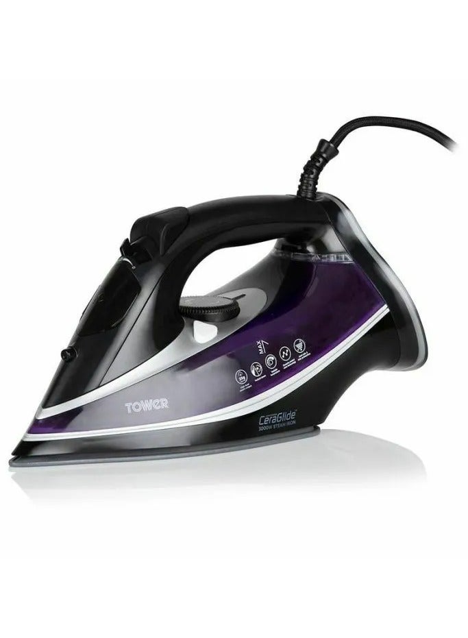 Tower TOWER T22013PR CeraGlide 3100W Ultra Speed steam Iron Purple / Black  - Image 1